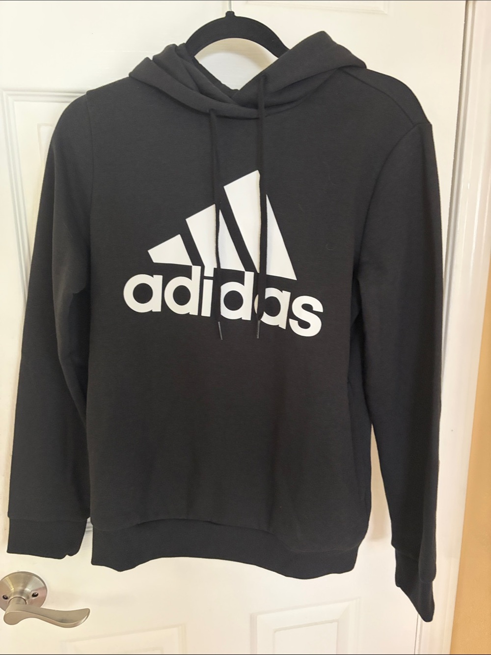 adidas Black Hoodie with White Trefoil Logo